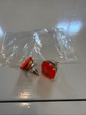 kate spade Gold-Tone Orange Faceted Stud Earrings